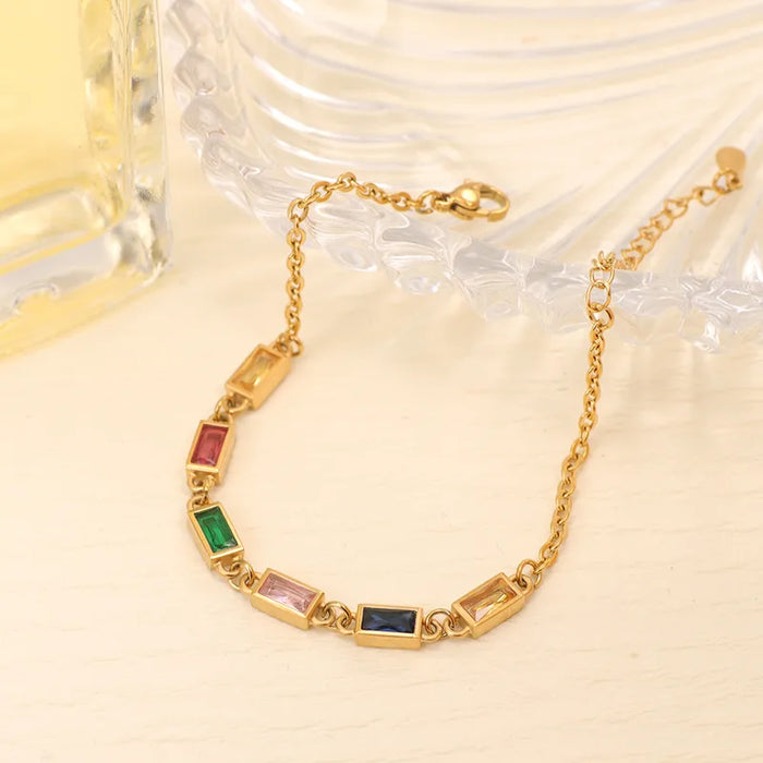 Bracelet multicolor pierres rectangles