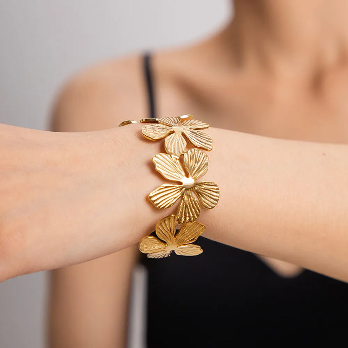 Bracelet Manchette Floral